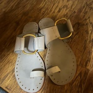 Tory Burch Women's gray/lilac  Ravello Studded Leather Ring Sandals